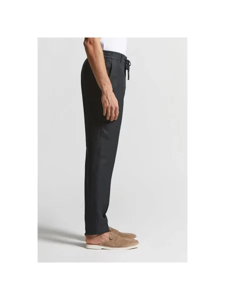 Lniane joggery Peserico niebieskie
