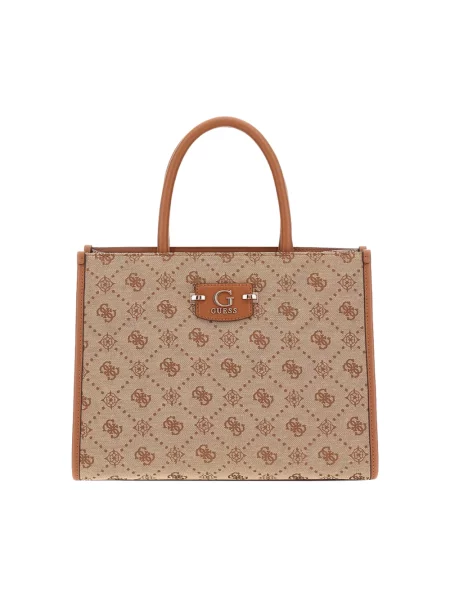 Torebka hobo Guess z logo beżowa