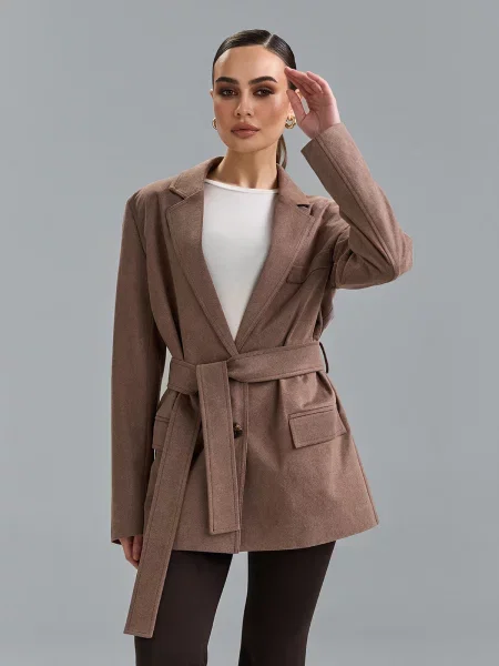 Жакет ISSA Plus штучна замша бежевий