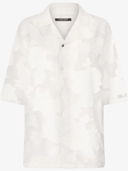 Košulja Roberto Cavalli s cvjetnim printom s printom bijela