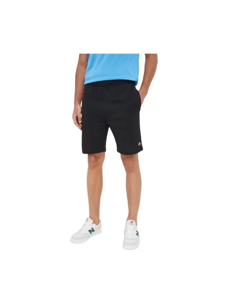 Lacoste szorty dresowe z bawełną czarne