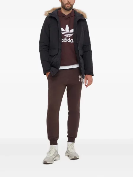 Prugasta parka Adidas s kapuljačom plava