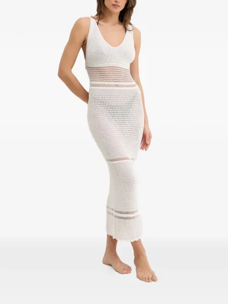 Haljina Guess s V-izrezom bijela