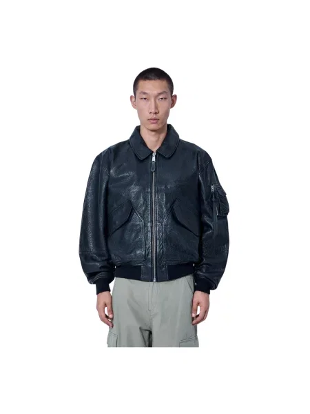 Kurtka skórzana Alpha Industries czarna