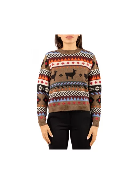 Sweter o kroju regular fit z dodatkiem wełny model ‘QUIRITE’ Weekend Max Mara brązowy