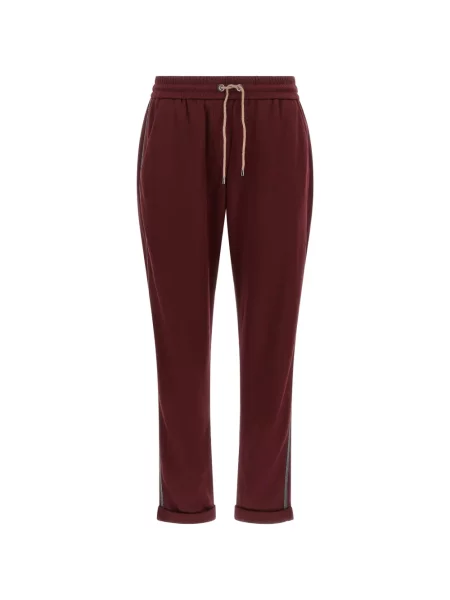 Pantaloni Brunello Cucinelli alergare roșu