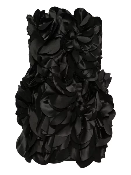 Mała sukienka mini Saiid Kobeisy w kwiatki garniturowa czarna