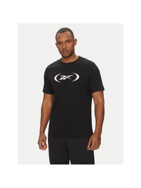 Reebok T-Shirt Regular Fit μαύρο