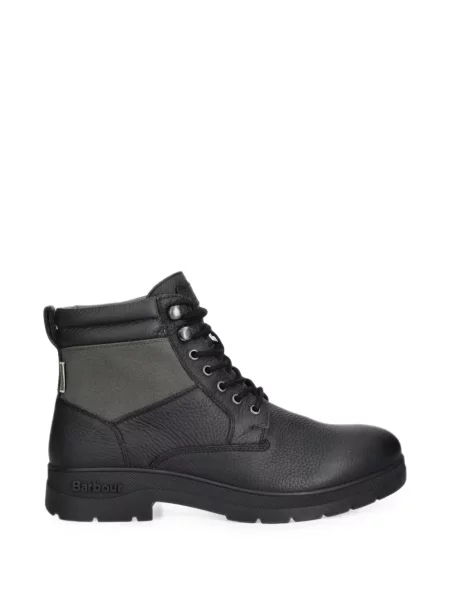 Botine Barbour cu șireturi din piele negru