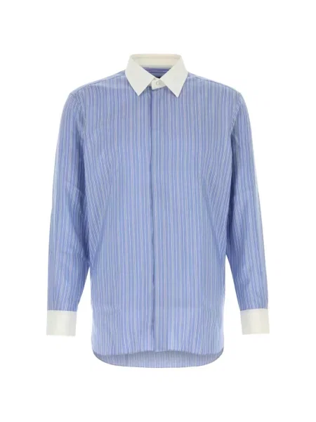 Cămașă Tom Ford cu broderie de mătase albastru