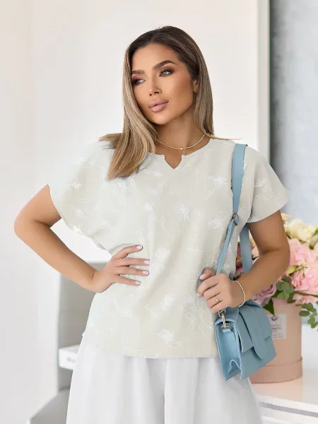Блуза INNOE молочний віскоза/поліестер