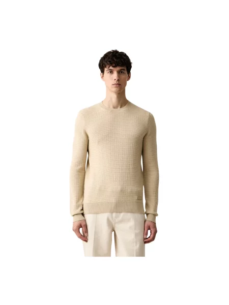 Dzianinowy sweter Trussardi beżowy