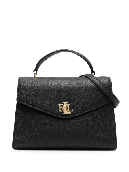 Satchel τσάντα Lauren Ralph Lauren μαύρο