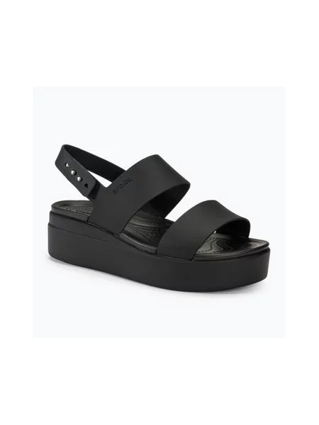 Треккинговые сандалии Crocs на танкетке черные