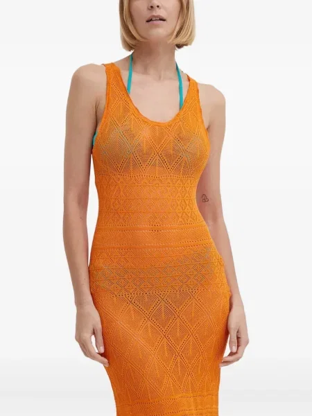 Rochie maxi Desigual tricotate de costum portocaliu