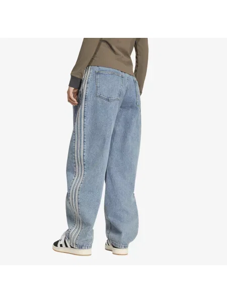 Džínsy Adidas Originals s vysokým pásom modrá