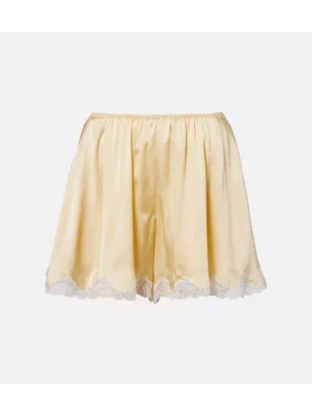 Pantaloni scurți Chloé din satin galben