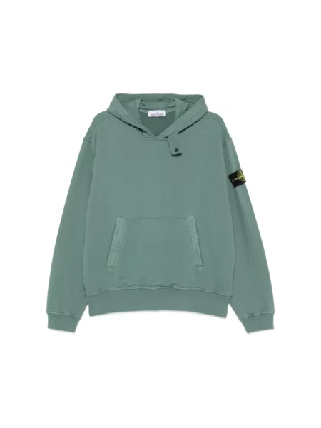 Bluza z kapturem Stone Island z kapturem z kamieniami zielona