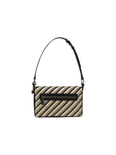 Lniana torebka Guess czarna