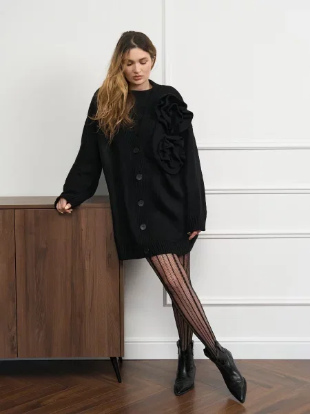 Кардиган HANDY WEAR Heart бавовна/акрил чорний