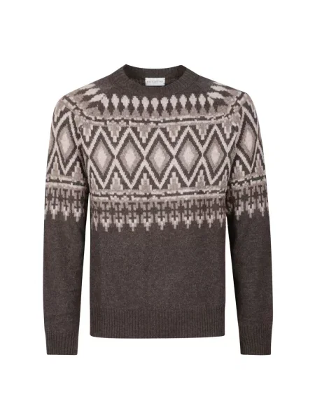 Sweter Ballantyne wełniany brązowy