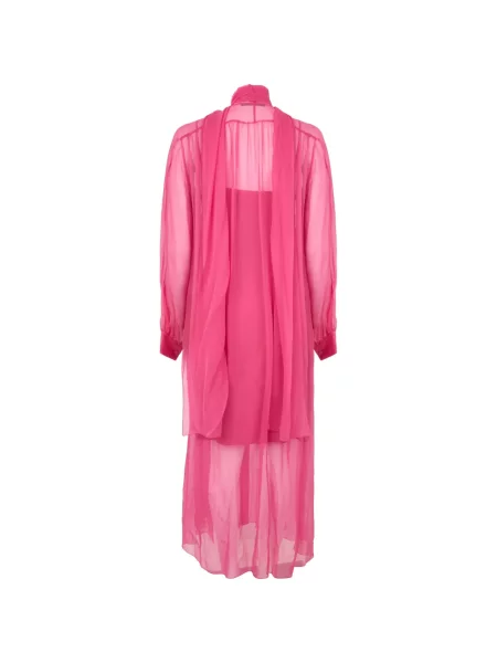 Rochie midi Alberta Ferretti de mătase roz