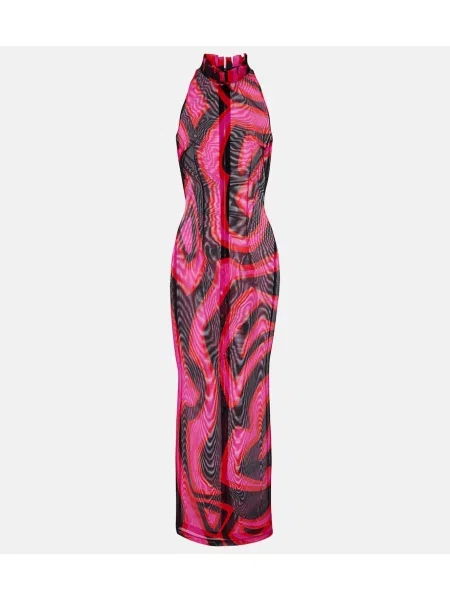 Rochie maxi Pucci cu gât halter violet