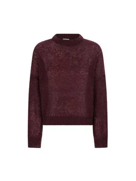 Dzianinowy sweter Brunello Cucinelli czerwony