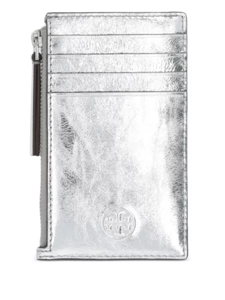 Portofel Tory Burch din piele argintiu
