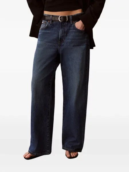 Blugi cu picior larg Calvin Klein albastru