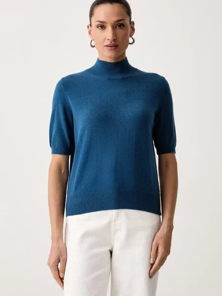 United Colors of Benetton pulover kratkih rukava za žene s vunom plava