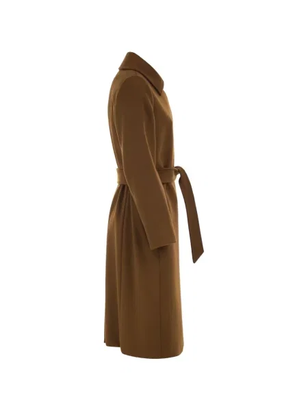 Вълнено двуредно палто Max Mara кафяво