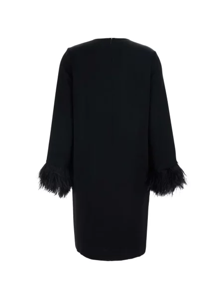 Lung rochie mini Antonelli cu pene negru