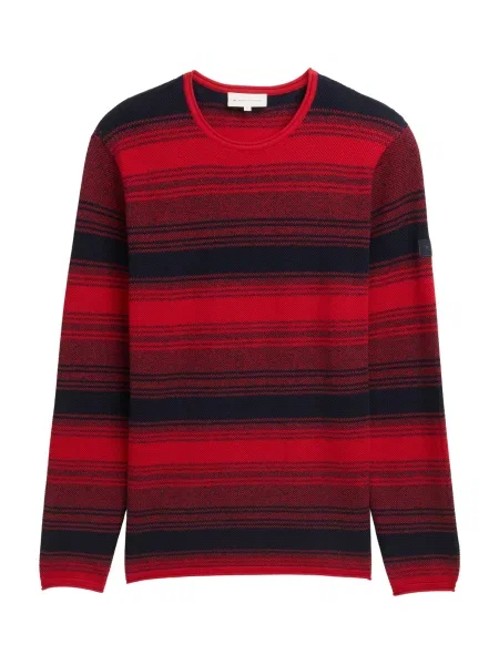 TOM TAILOR Pulover nočno modra rdeča