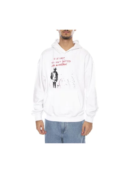 Bluza z kapturem Only & Sons z kapturem z nadrukiem biała