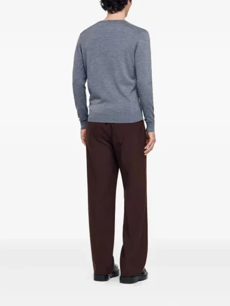 Pulover Sandro de lână cu decolteu în V gri