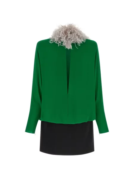 Rochie mini Valentino Garavani cu pene verde