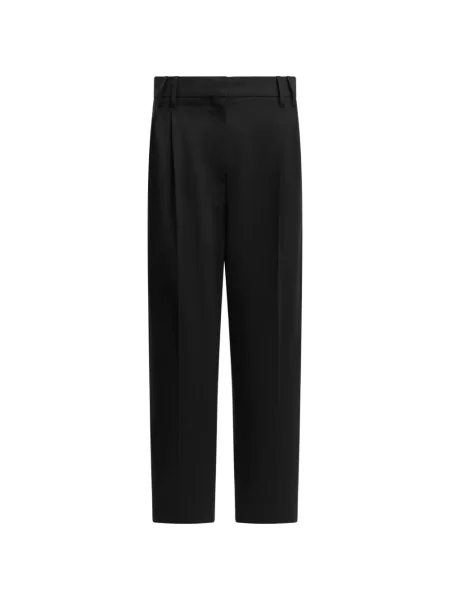 Pantaloni Brunello Cucinelli de lână cu imprimeu tropical negru