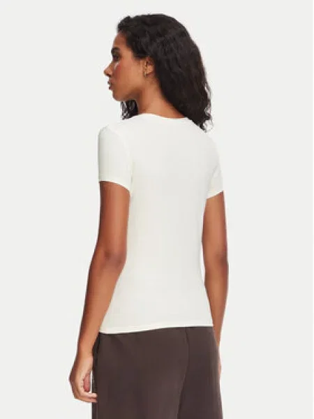 Guess T-shirt Krem Slim Fit