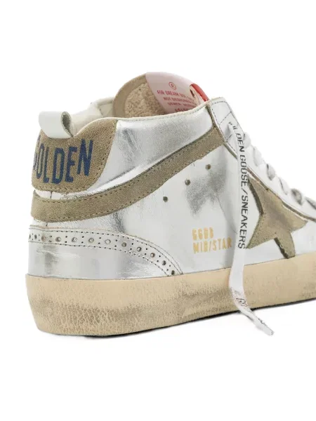 Кожени маратонки Golden Goose Mid Star сиво