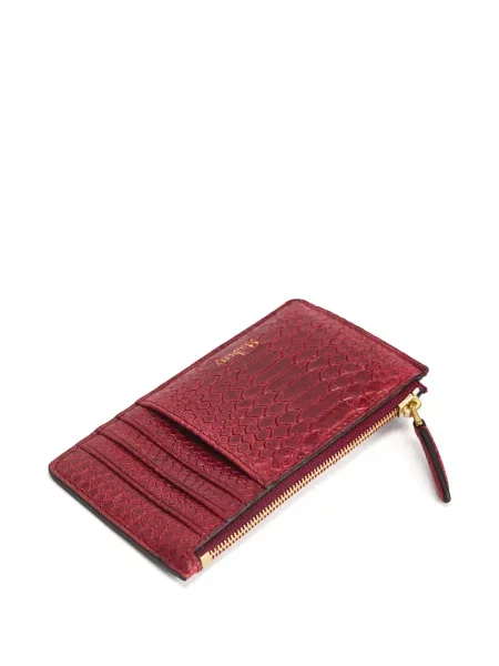 Дълго портмоне Mulberry със змийски принт червено
