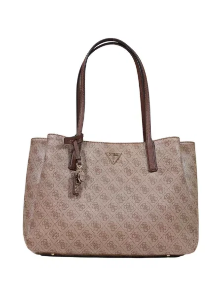 Shopper kabelka Guess z ekologickej kože béžová