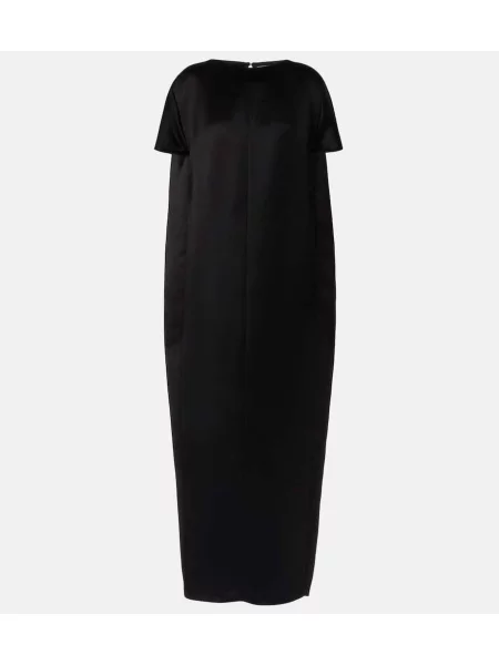 Satynowa maksi sukienka maxi Khaite garniturowa czarna
