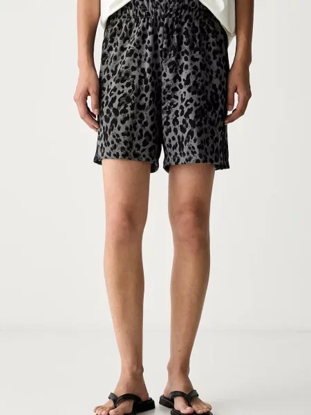 Adidas teplákové šortky s bavlnou Leopard Pack šedé