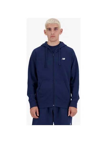 Bluza z kapturem New Balance Sport Essentials French Terry Logo Full Zip granatowa S niebieska