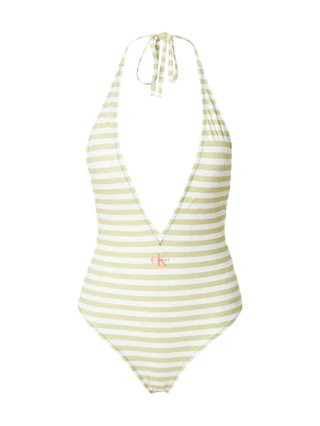 Calvin Klein Swimwear Costum de baie întreg bej alb