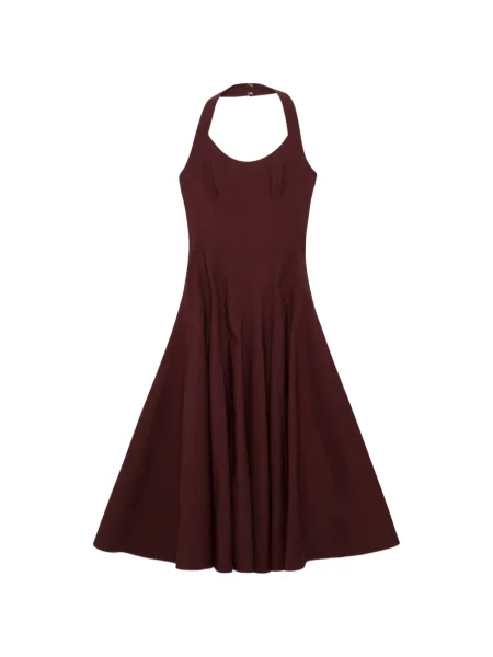 Rochie midi Simkhai cu gât halter maro