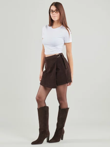 Samt kratak mini suknja Vero Moda smeđa