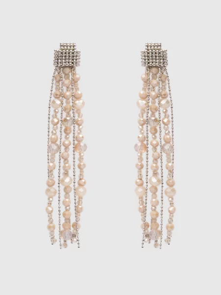 Серьги Peserico с бисером бежевые