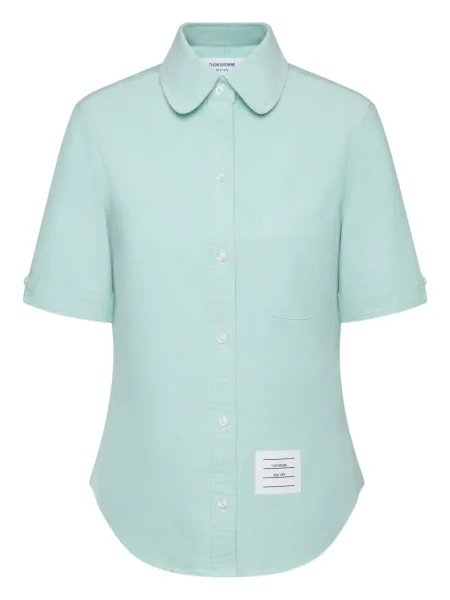 Cămașă Thom Browne din țesătură twill albastru